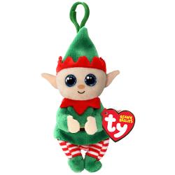 Breloc de plus TY Beanie Bellies - ELFONZO, elf verde, 8.5 cm TY 43117