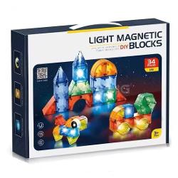 Joc de constructie magnetic, cu lumini, 34 de piese 2203
