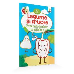 Legume si fructe. Carte de colorat cu abtibilduri