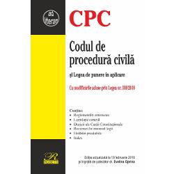 Codul de procedura civila si Legea de punere in aplicare 19 februarie 2019