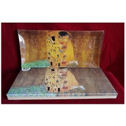 Platou sticla Klimt - Kiss 36x17cm r0637kli1
