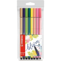 Carioca Stabilo Pen 68 1mm 8 culori/set plastic, editie speciala Bloom