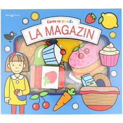 Carte cu puzzle. La magazin. Bebe invata