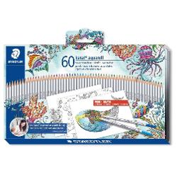 Creion karat aquarelle 60/set cut met adult coloring STH-125-M60-JB