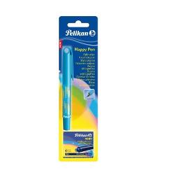 Stilou Happy Pen cu 6 patroane mici rosu-albastru blister Pelikan 930347