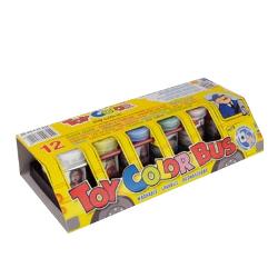 Set 12x25 ml Tempera Toy Color, superlavabila, autobuzul culorilor TC655