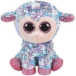 Jucarie de plus Beanie Boos Flippables TULIP sequin lamb/miel, 15cm, TY 36677