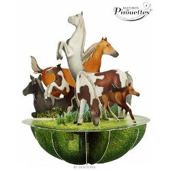 Piruettes Felicitare 3D - Horses And Ponies PS046