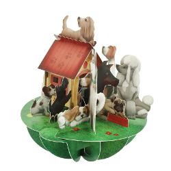 Piruettes Felicitare 3D - Dogs Kennel PS059