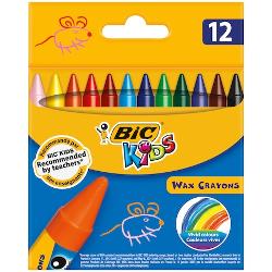 Set creioane colorate cerate BIC Wax Crayons, 12 buc P/12 927829