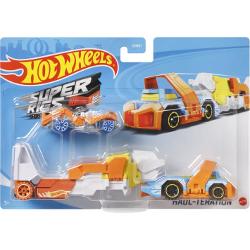 Set Camion Si Masina Sport Hot Wheels Haul Teration Portocaliu MTBDW51_GRV00