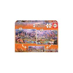 Puzzle 2x100 piese Wild Animals 18606