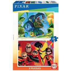 Puzzle cu 2x48 de piese - bugs life + incredibles 18634