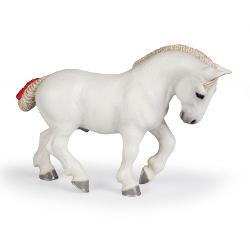 Figurina Papo Percheron alb cal de povara P51567