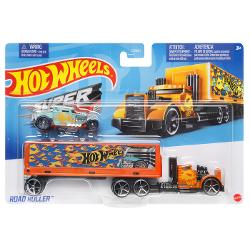 Set Camion Si Masina Sport Hot Wheels Road Roller MTBDW51 BDW57