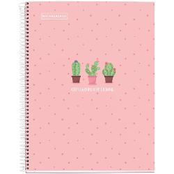 Caiet Miquelrius A4 matematica, 80 file, hartie de 90gr Cactus Pink MR46700