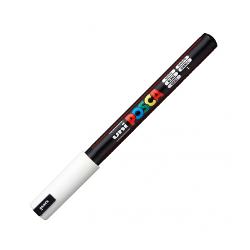 Marker UNI PC 1MR Posca 0.7 mm,varf fin metalic, alb, 89781 M839