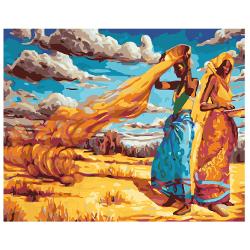 Set de pictura pe numere 40x50 cm - Femeile africane, panza de bumbac pe rama de lemn 1121