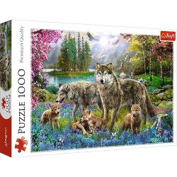 Puzzle cu 1000 de piese Trefl - Familie de lupi 10558