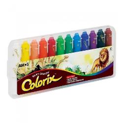 Creioane cerate AMOS, 12 culori in cutie din PVC C3615