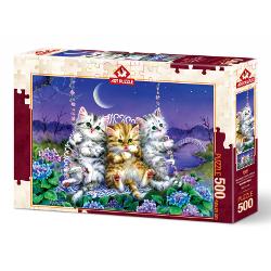 Puzzle 500 piese Moonlight Swing Kittens AP5086