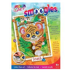 Set Creativ Smoogles - Tigrul Scratch, 25x34cm, Sequin Art SQ1815